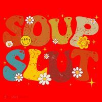 Soup Slut Groovy Sarcastic Funny Saying Christmas Santa Hat thumb 1