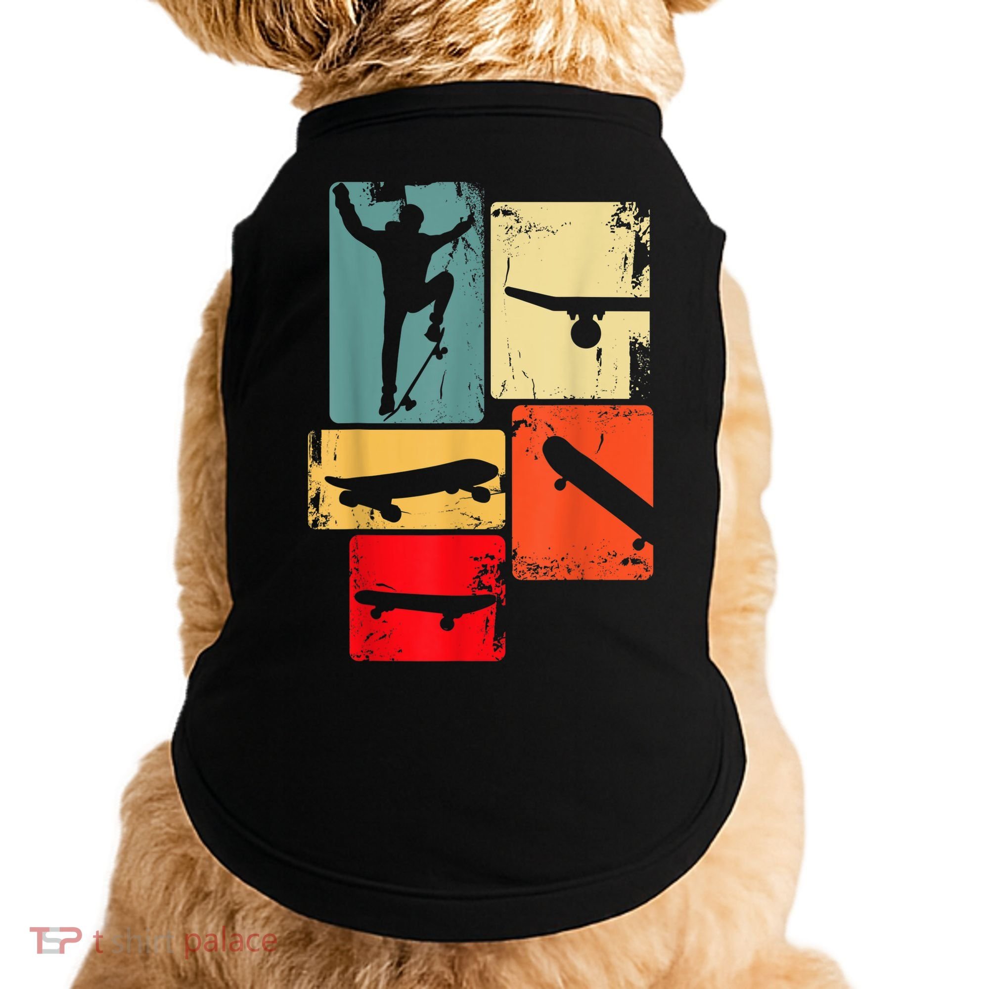 Skater Skateboarder Gift Retro Skateboard Doggie Tank