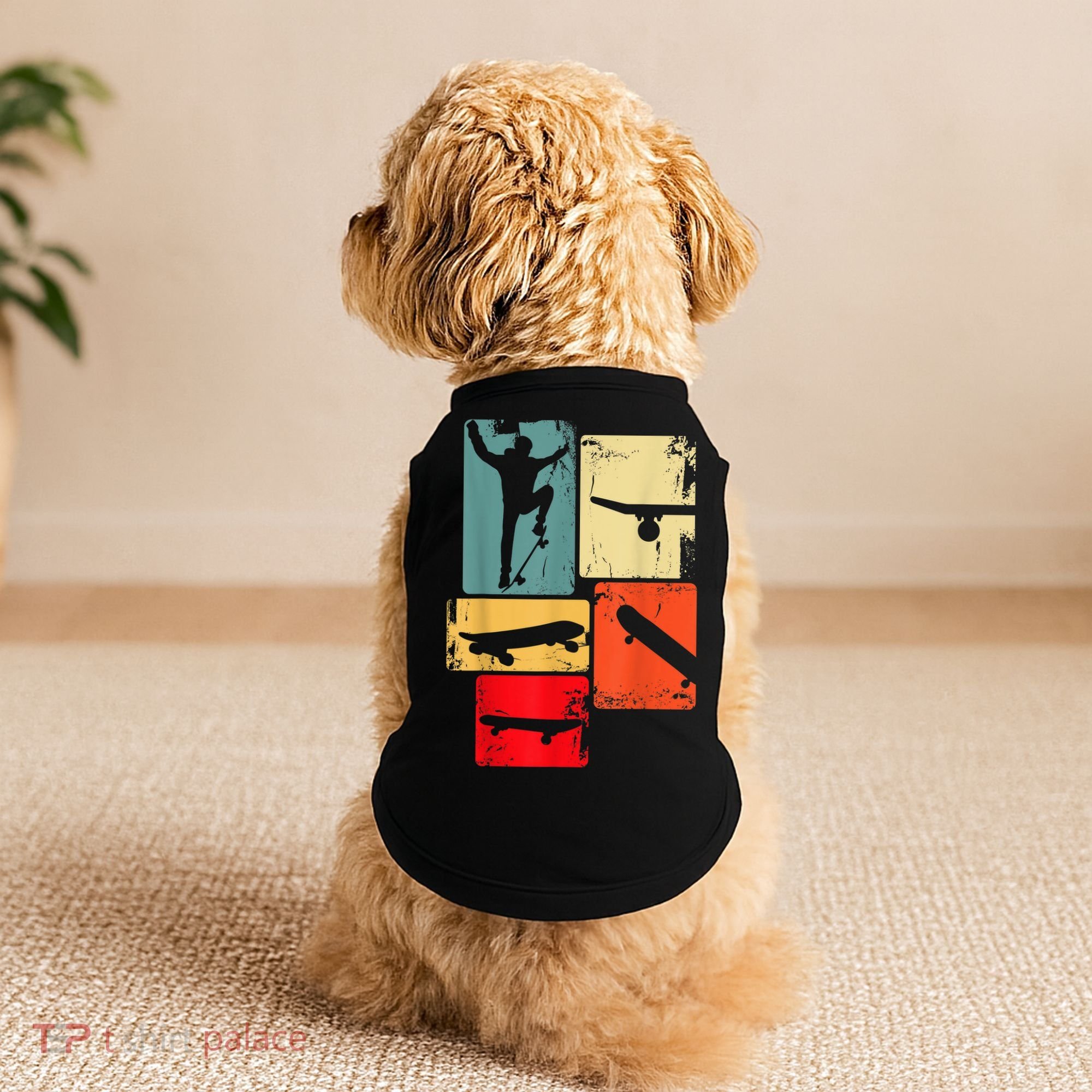Skater Skateboarder Gift Retro Skateboard Doggie Tank