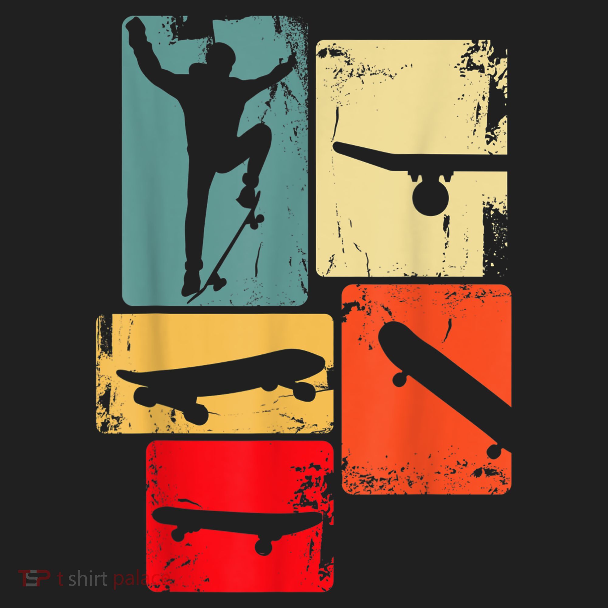 Skater Skateboarder Gift Retro Skateboard Golf Towel