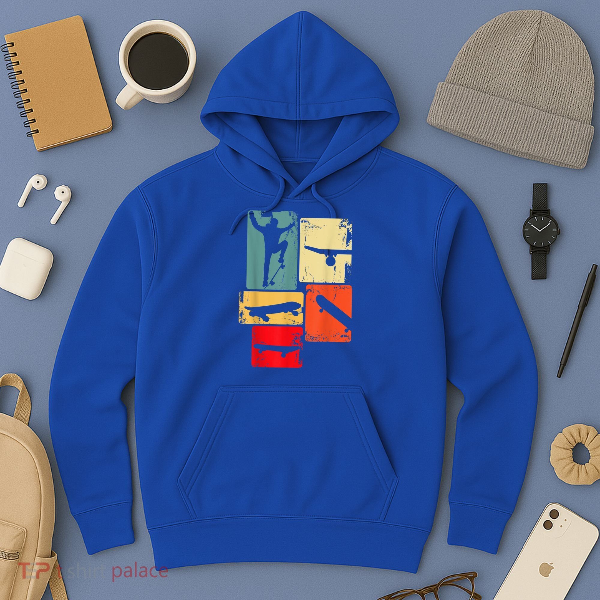Skater Skateboarder Gift Retro Skateboard Hoodie