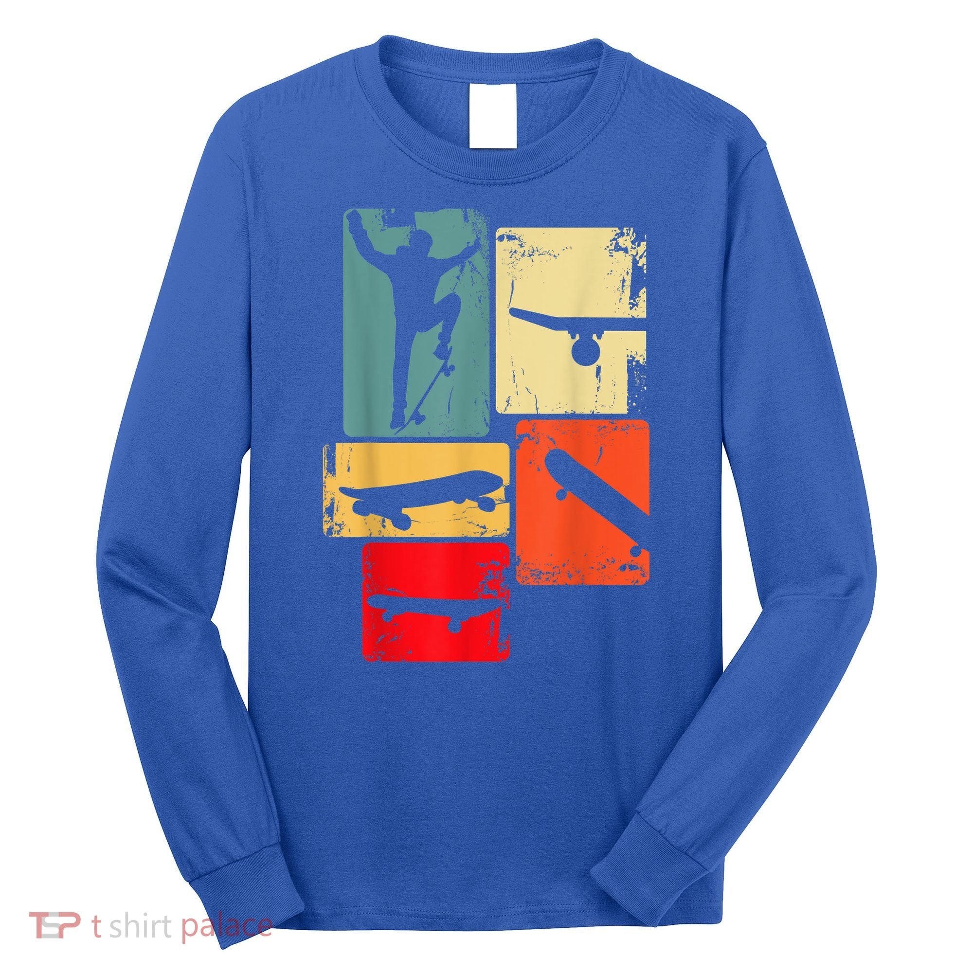 Skater Skateboarder Gift Retro Skateboard Long Sleeve Shirt