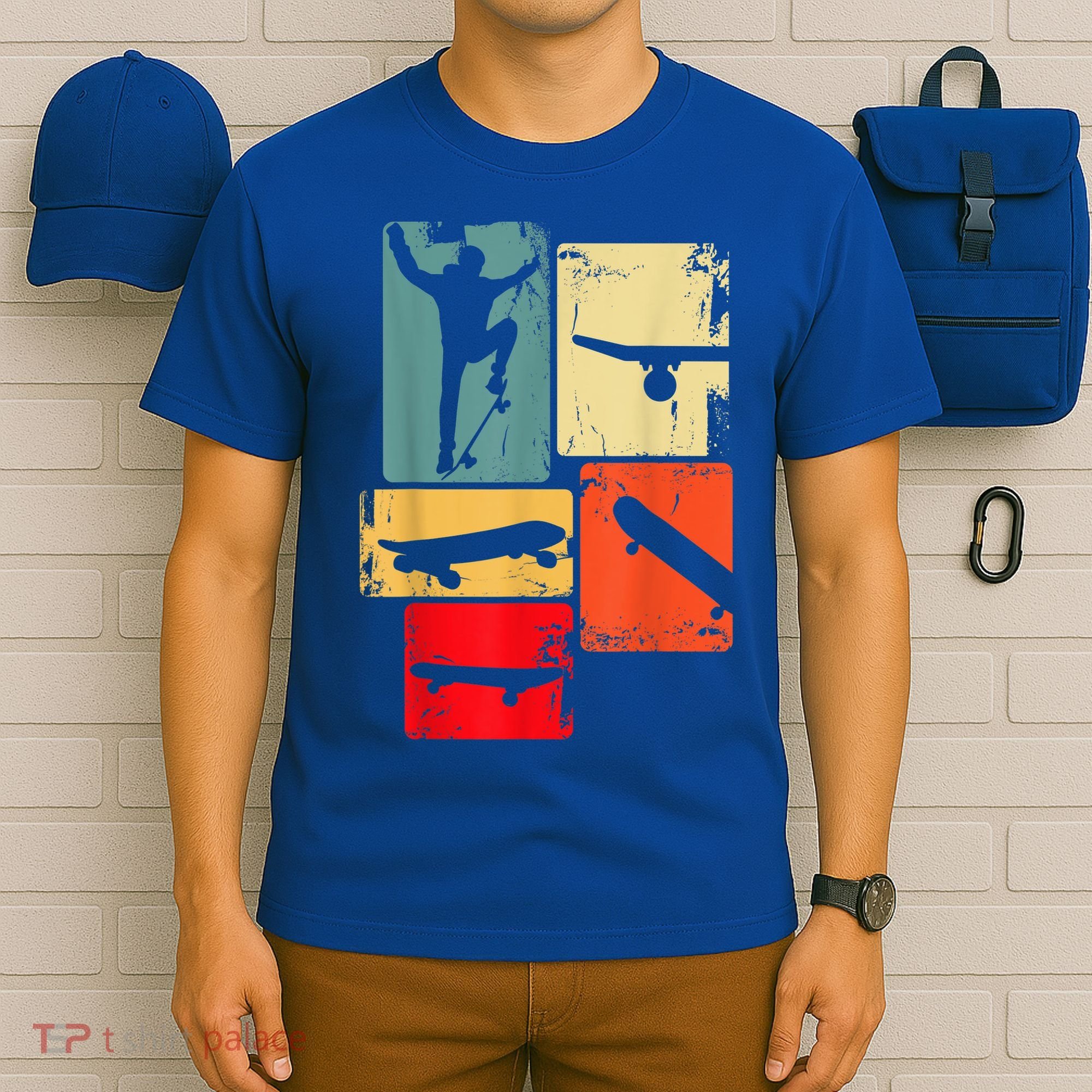 Skater Skateboarder Gift Retro Skateboard T-Shirt