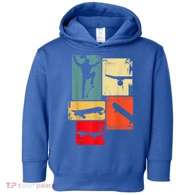 Skater Skateboarder Gift Retro Skateboard Toddler Hoodie