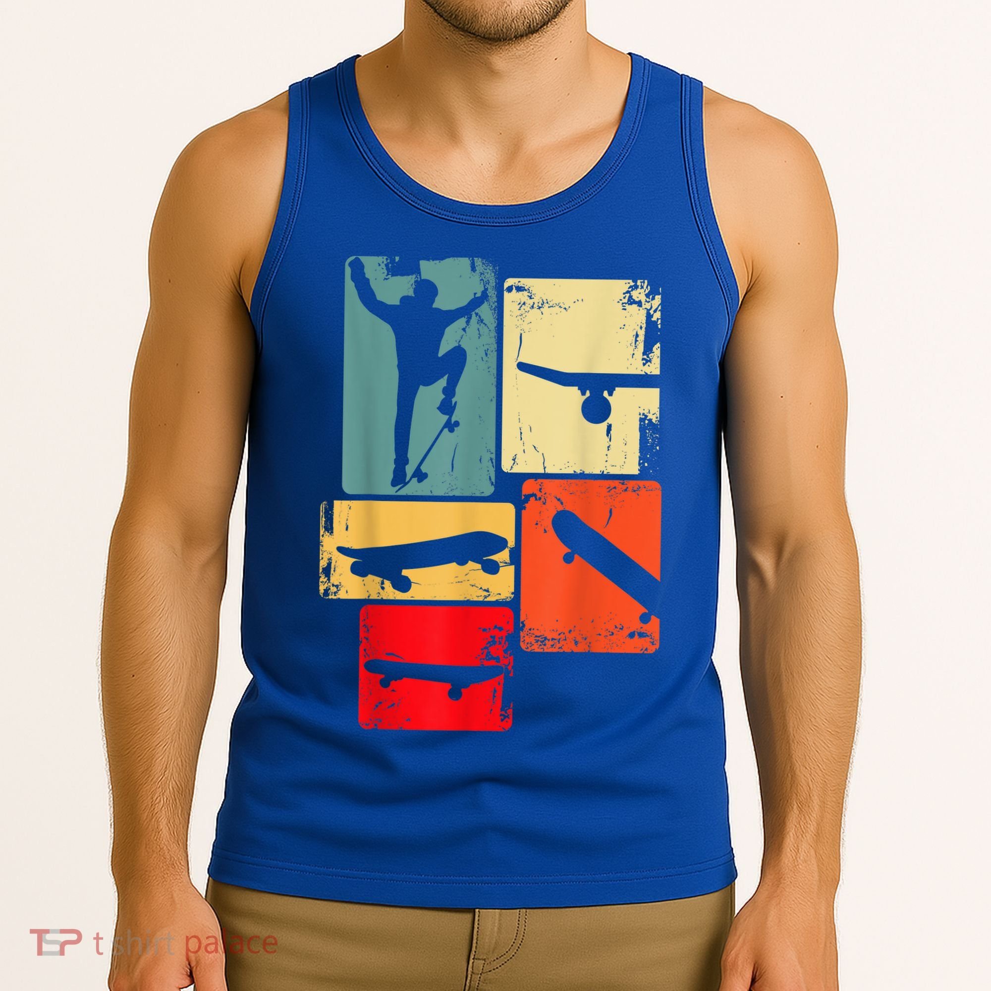 Skater Skateboarder Gift Retro Skateboard Tank Top
