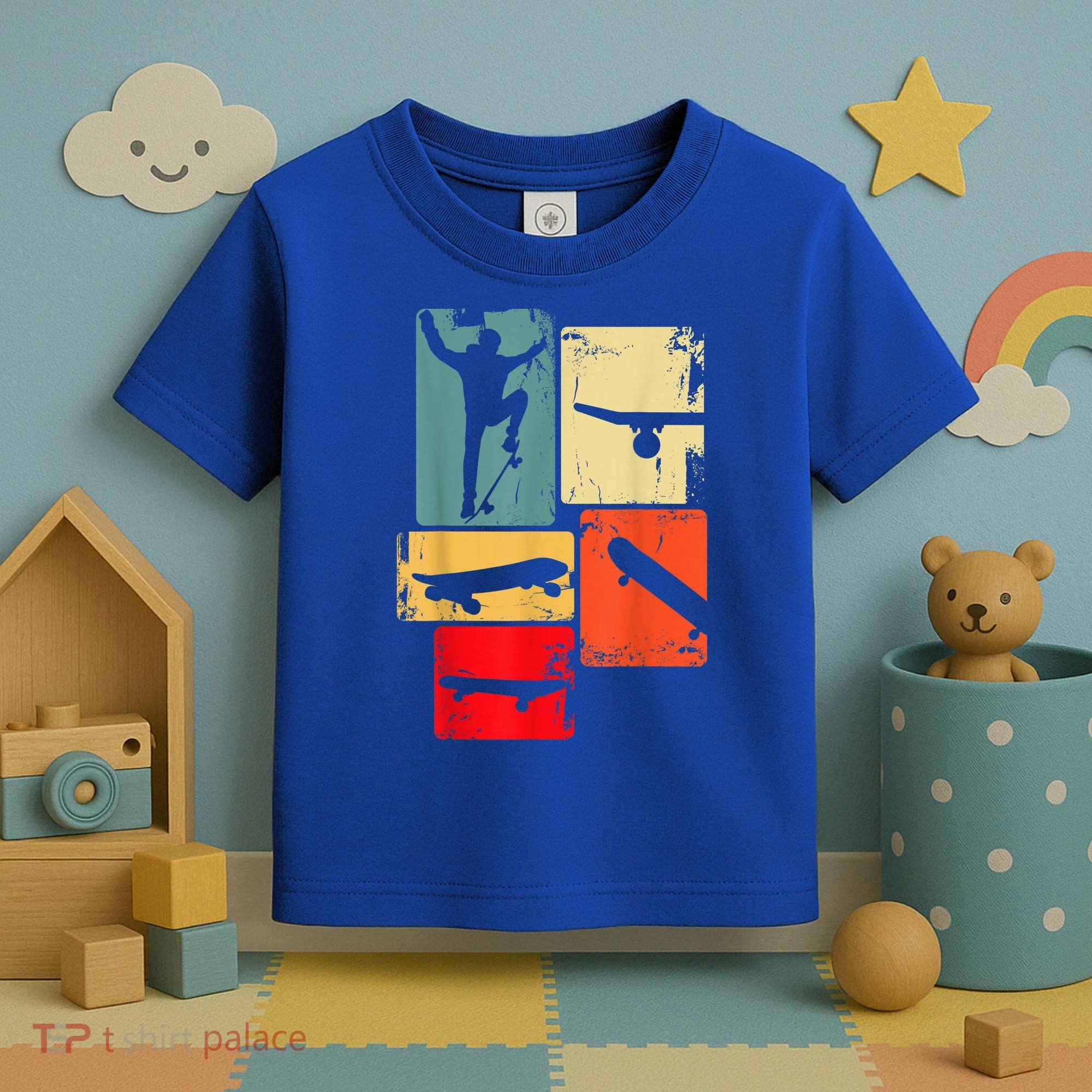 Skater Skateboarder Gift Retro Skateboard Toddler T-Shirt