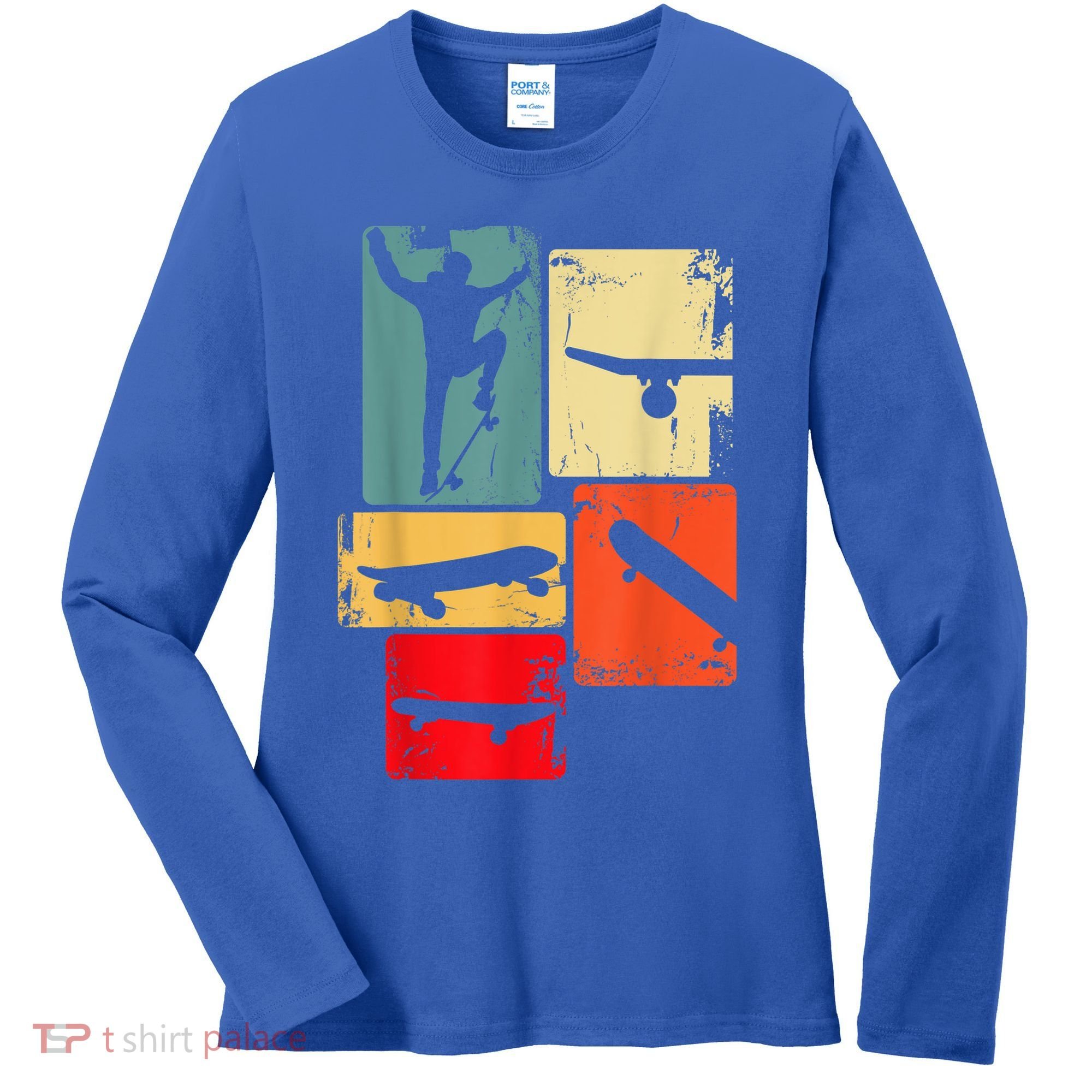 Skater Skateboarder Gift Retro Skateboard Women's Long Sleeve Shirt
