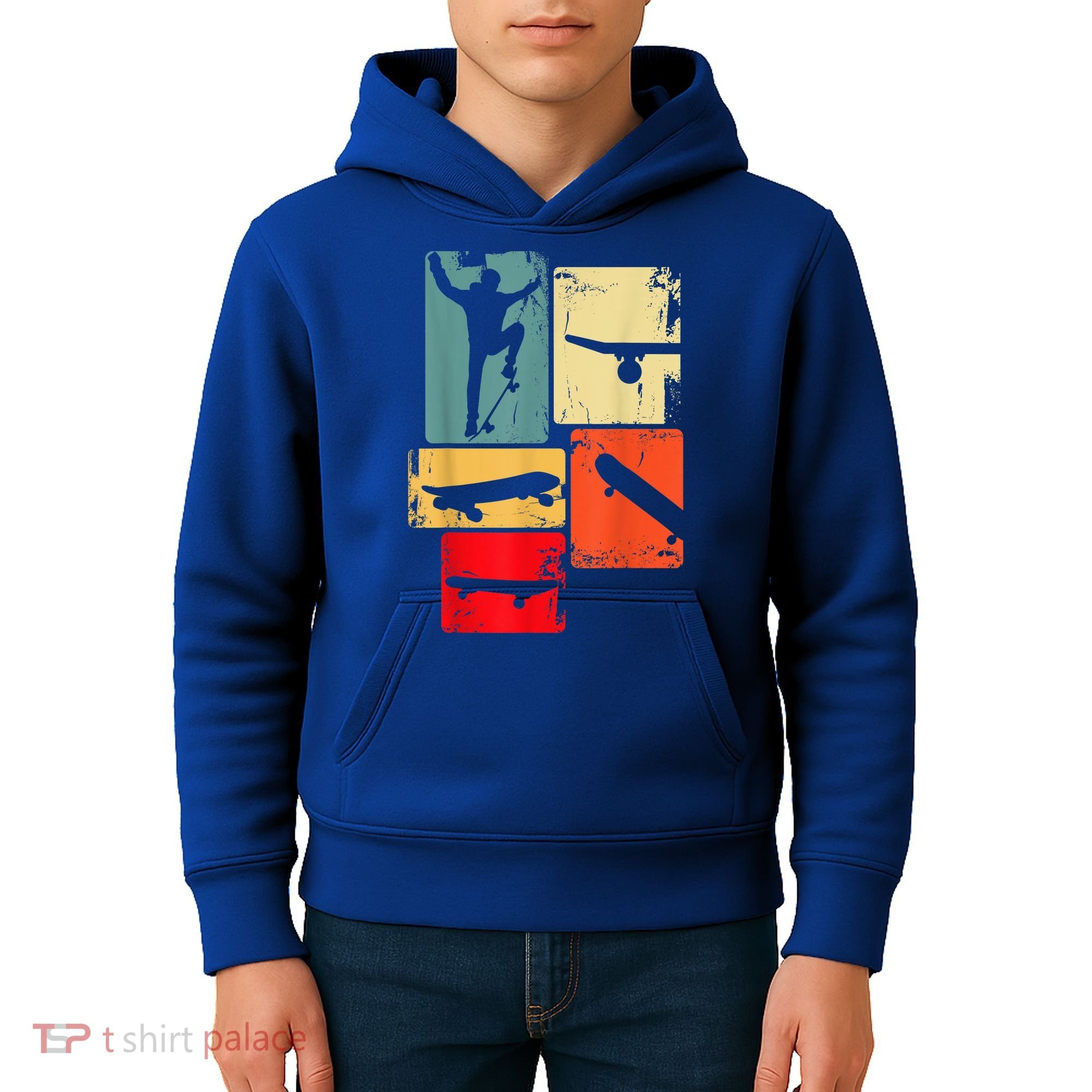 Skater Skateboarder Gift Retro Skateboard Kids Hoodie