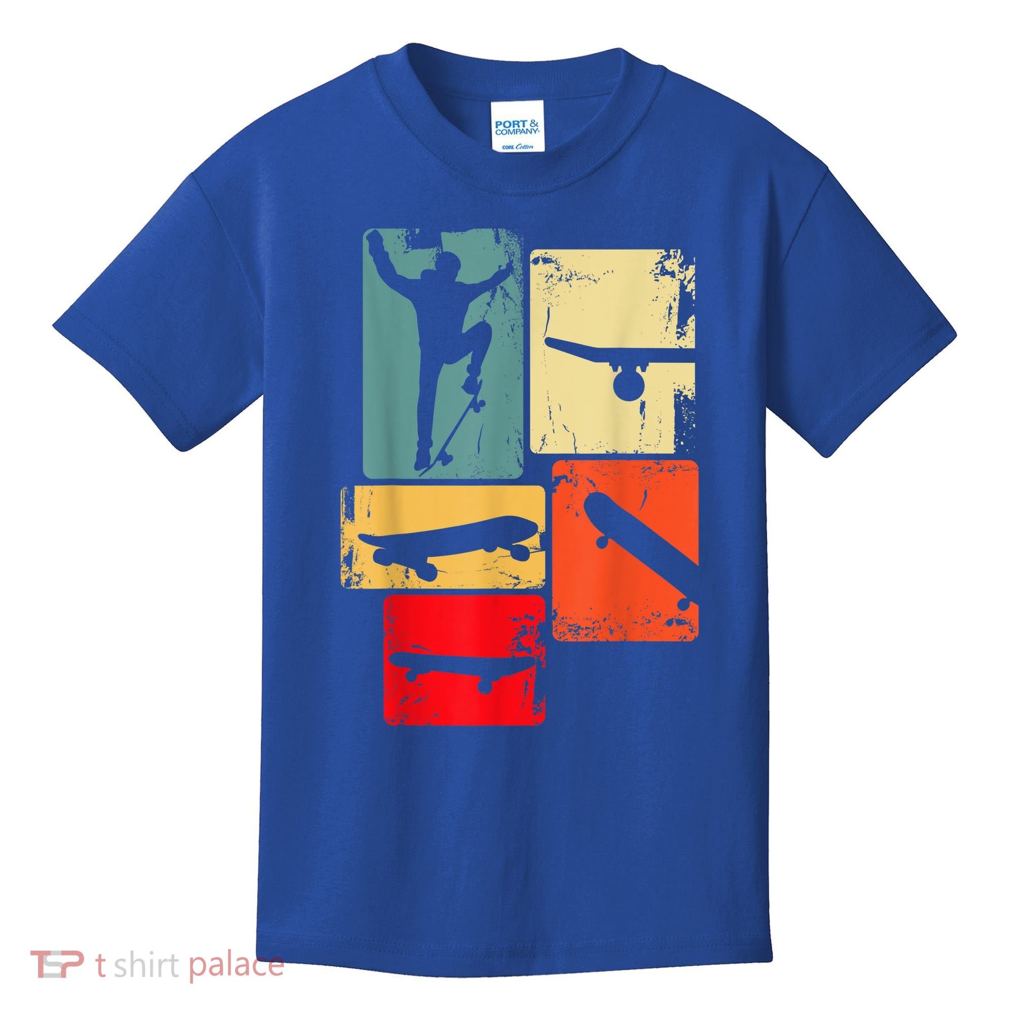 Skater Skateboarder Gift Retro Skateboard Kids T-Shirt