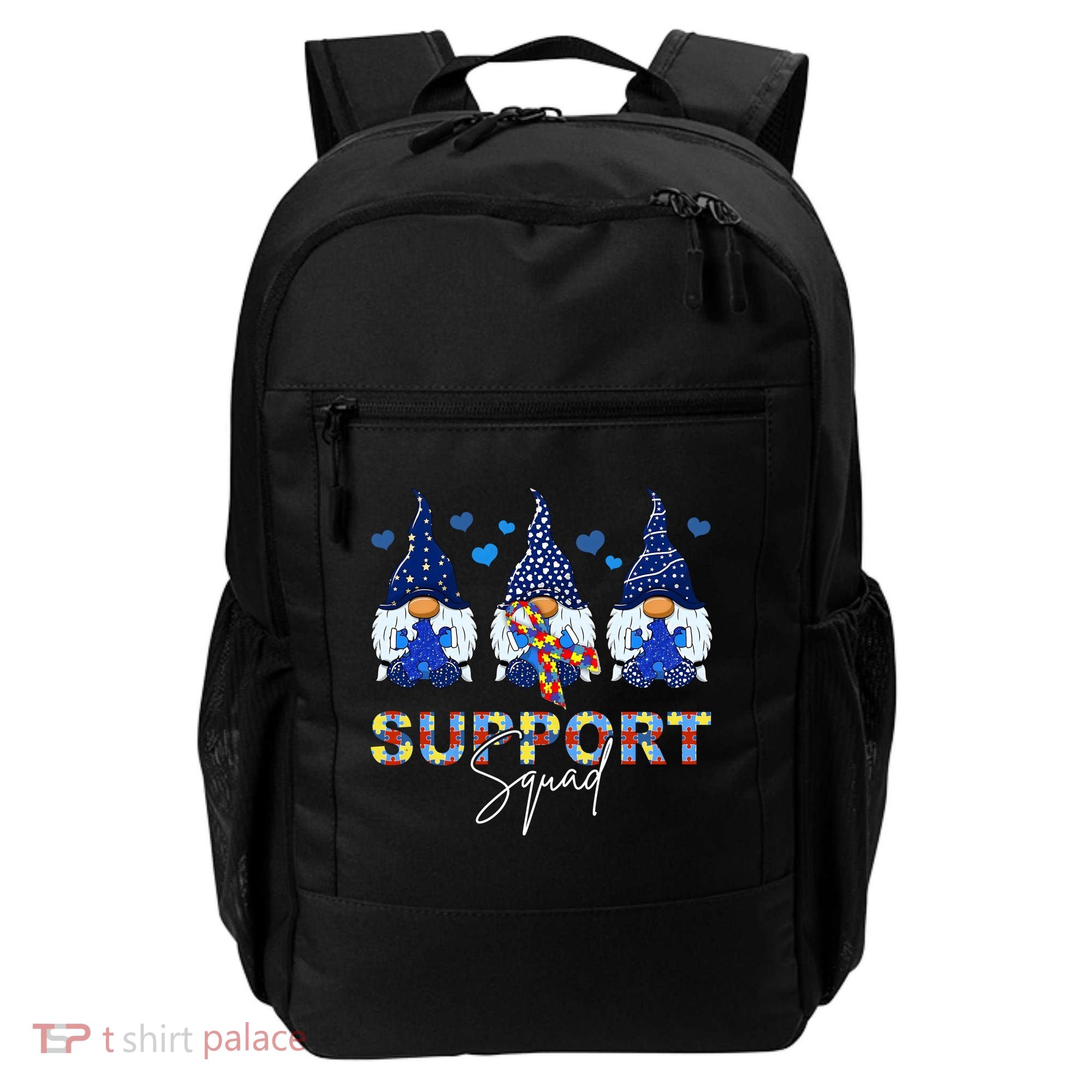 Support Squad Gnome Autism Awareness Month Backpack
