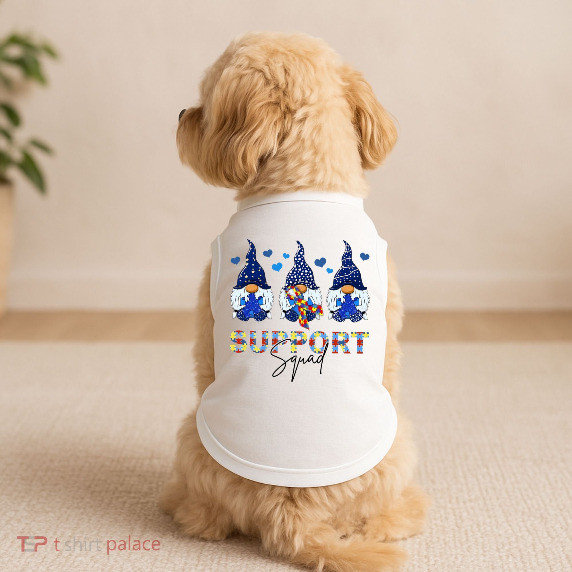 Support Squad Gnome Autism Awareness Month Doggie Tank