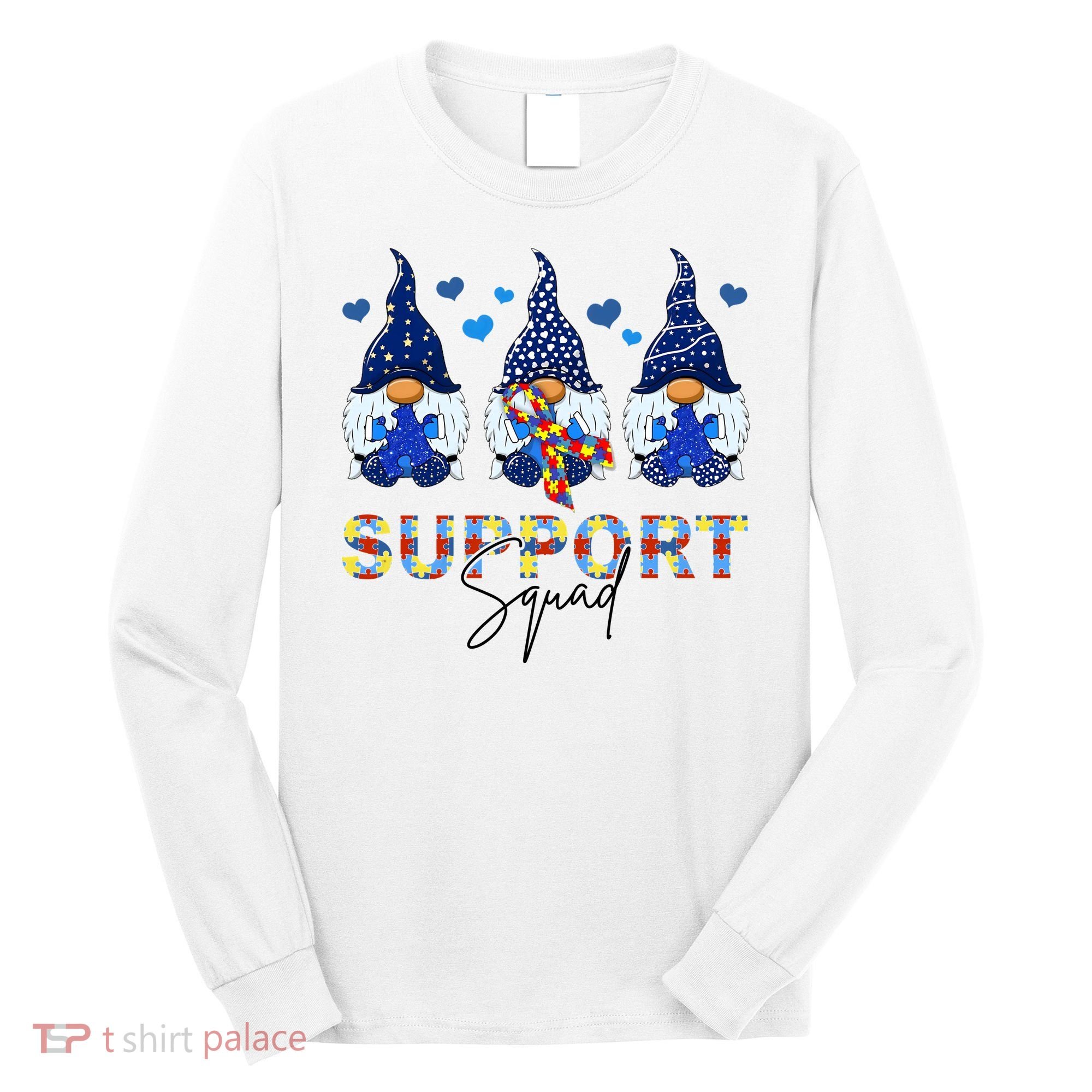 Support Squad Gnome Autism Awareness Month Long Sleeve Shirt