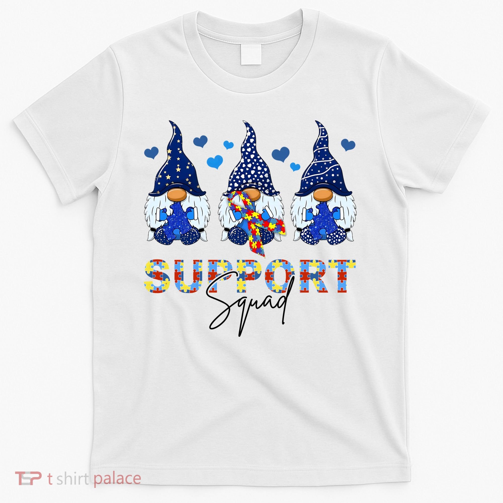Support Squad Gnome Autism Awareness Month T-Shirt