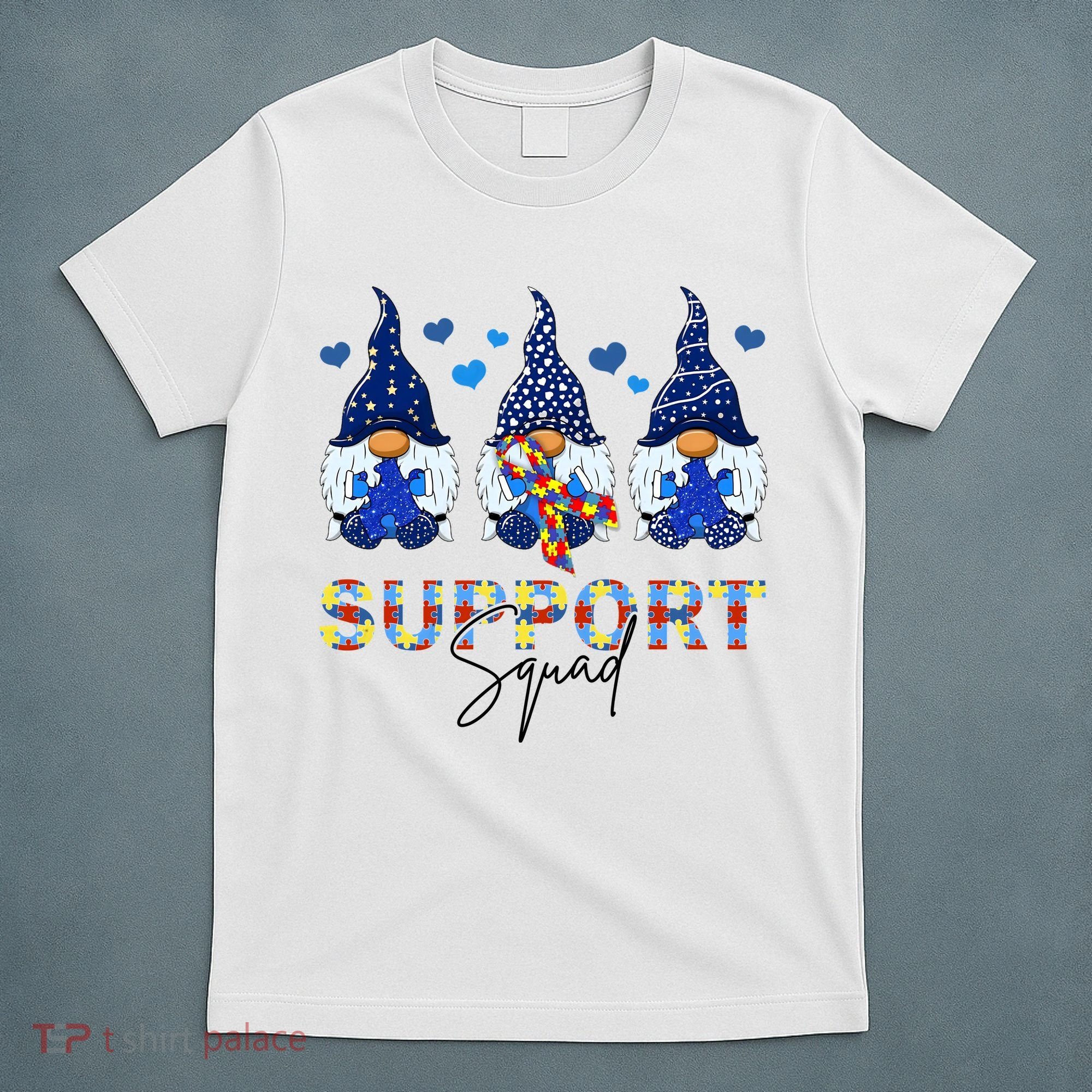 Support Squad Gnome Autism Awareness Month T-Shirt