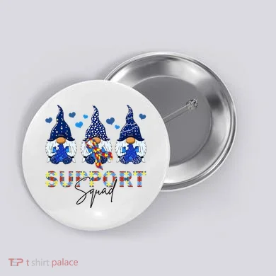 Support Squad Gnome Autism Awareness Month Button