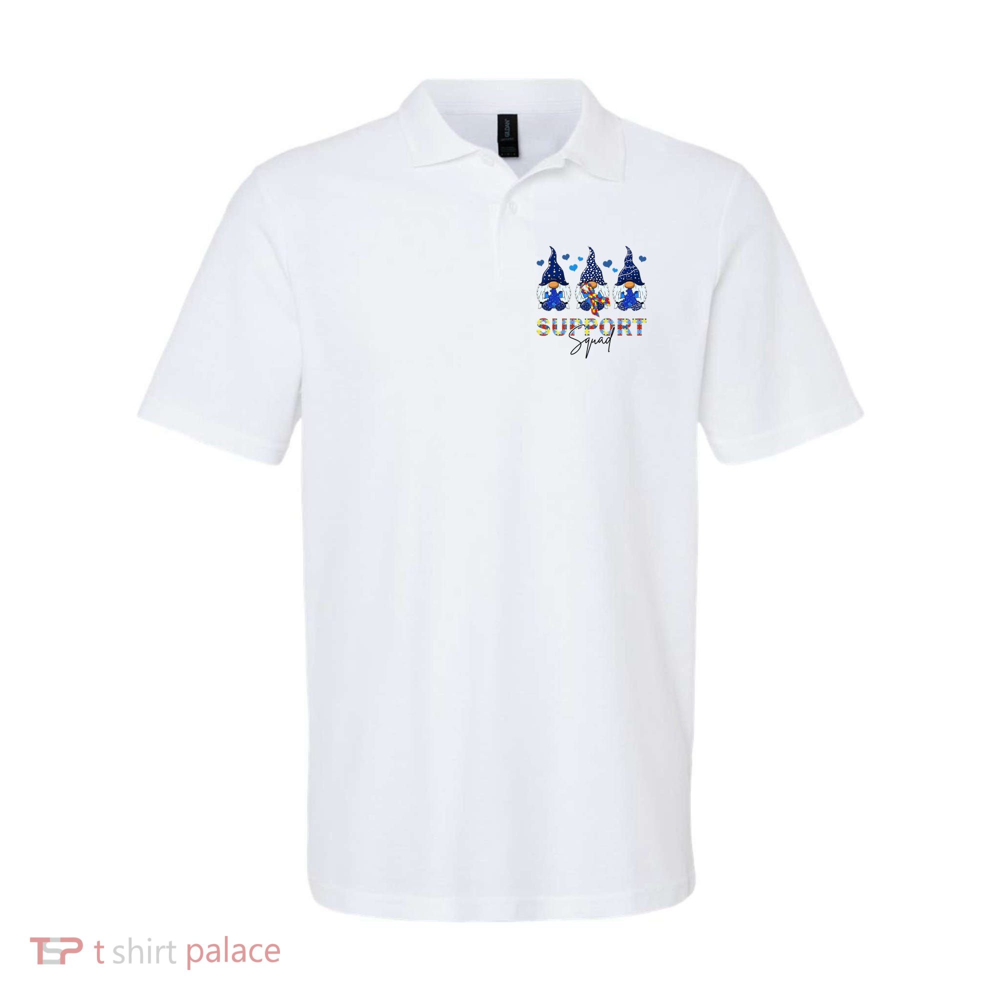 Support Squad Gnome Autism Awareness Month Polo