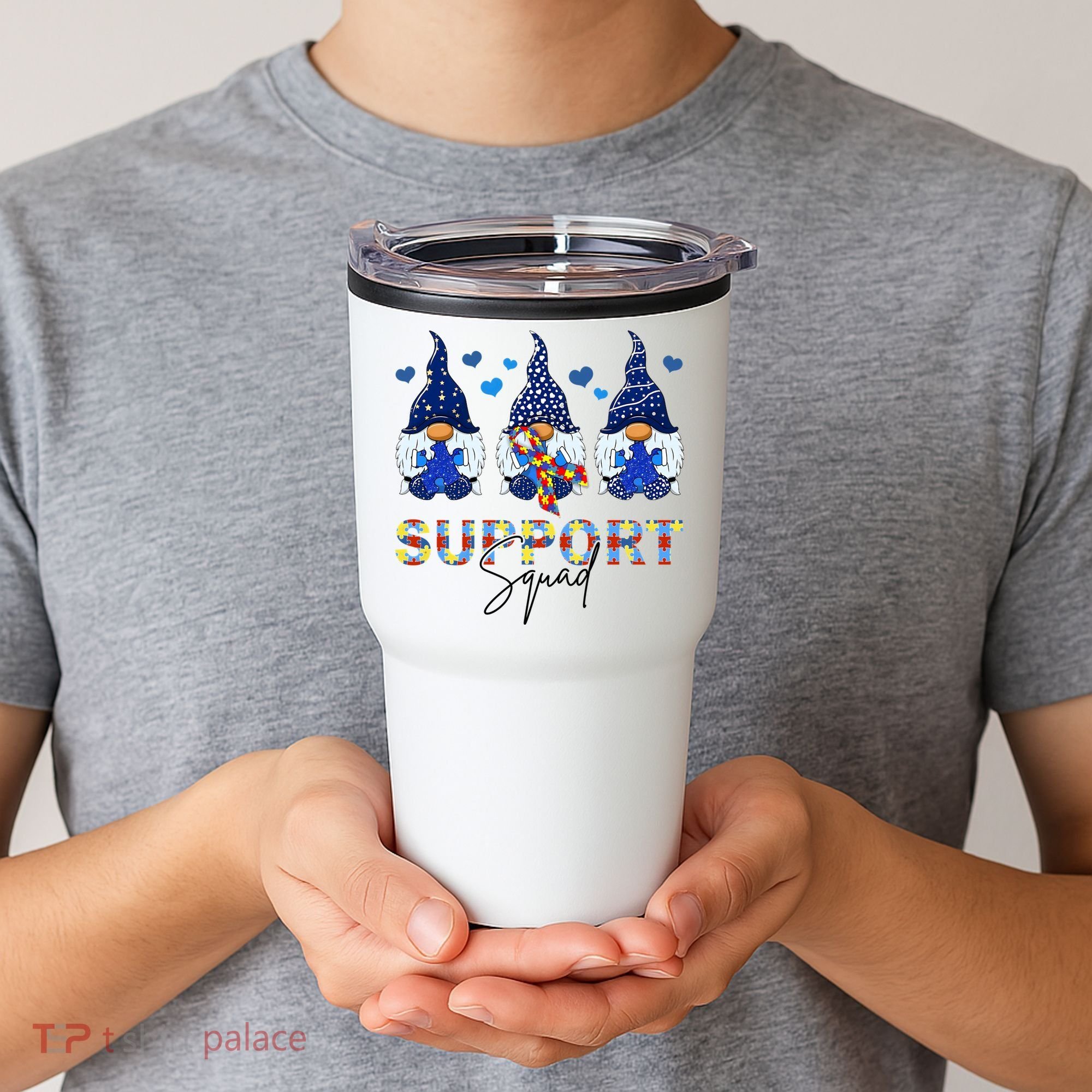 Support Squad Gnome Autism Awareness Month Tumbler