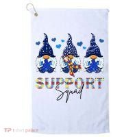 Support Squad Gnome Autism Awareness Month Golf Towel thumb 0