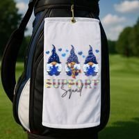 Support Squad Gnome Autism Awareness Month Golf Towel thumb 2