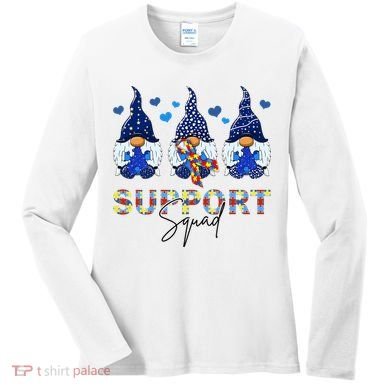 Support Squad Gnome Autism Awareness Month Women's Long Sleeve Shirt