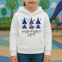 Support Squad Gnome Autism Awareness Month Kids Hoodie thumb 3