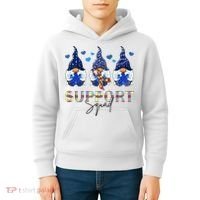 Support Squad Gnome Autism Awareness Month Kids Hoodie thumb 4