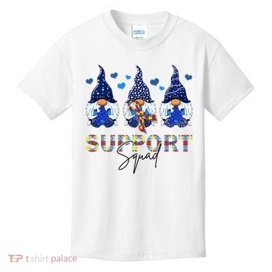 Support Squad Gnome Autism Awareness Month Kids T-Shirt