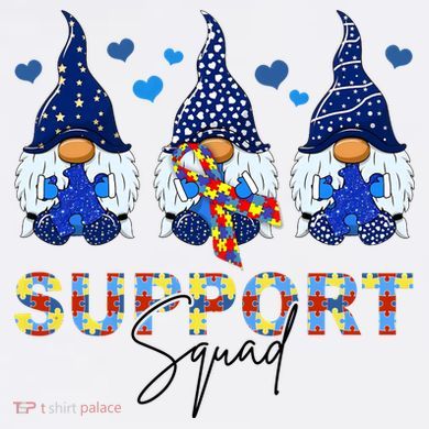 Support Squad Gnome Autism Awareness Month Kids T-Shirt