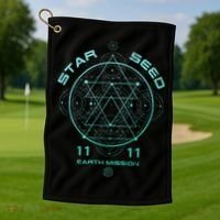 Starseed Sacred Geometry Golf Towel thumb 1