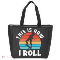 Skateboard  Skateboarder Gifts Skater This is How I Roll Tote Bag thumb 0