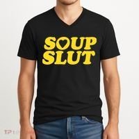 Soup Slut Hearts Funny Saying Adorable V-Neck T-Shirt thumb 2