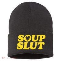 Soup Slut Hearts Funny Saying Adorable Sustainable Knit Beanie thumb 0