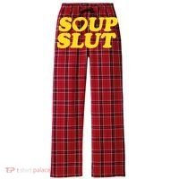 Soup Slut Hearts Funny Saying Adorable Women's Flannel Plaid Pajama Pants thumb 0
