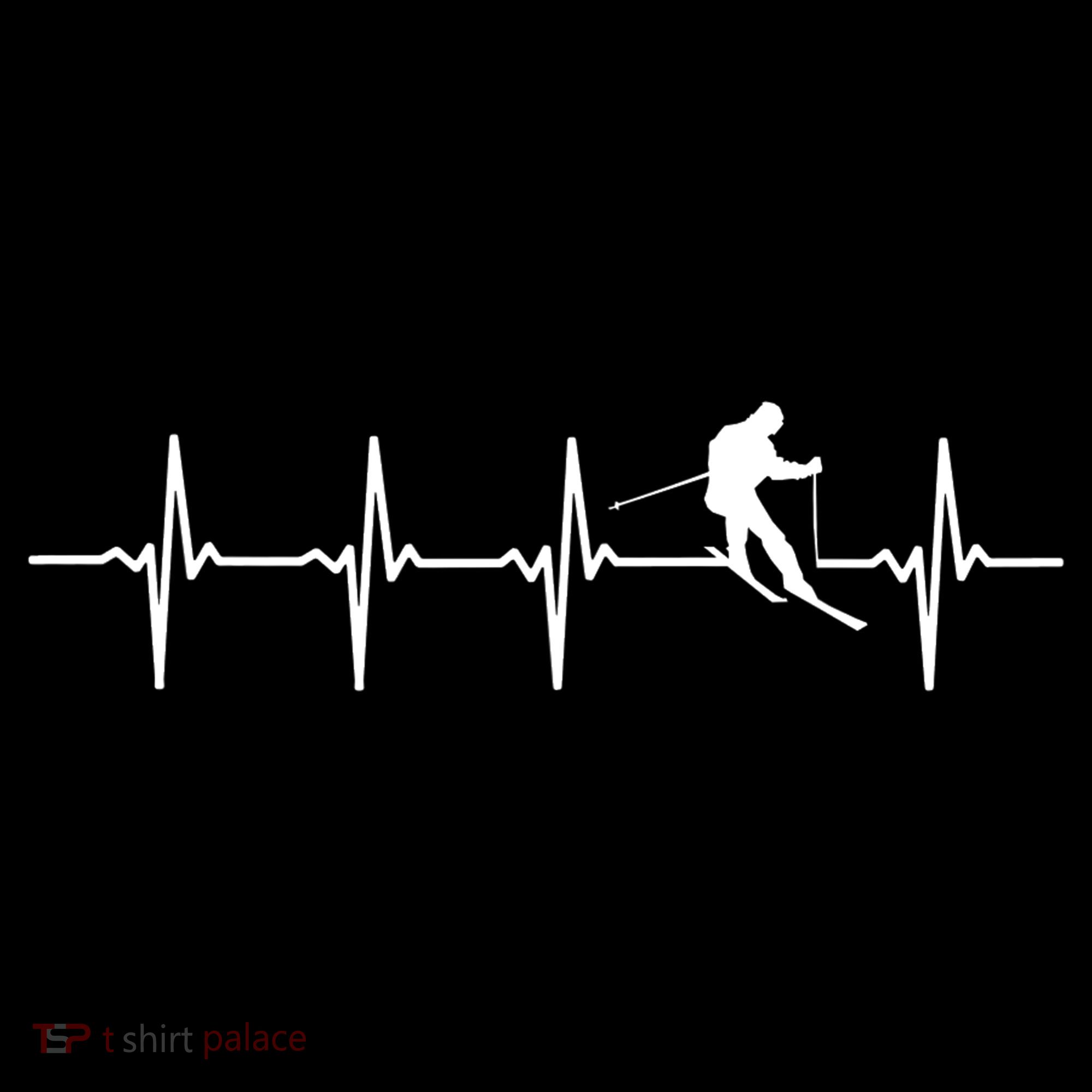 Skiing Ski Heartbeat TShirt Gift For Skiers Women's Hoodie