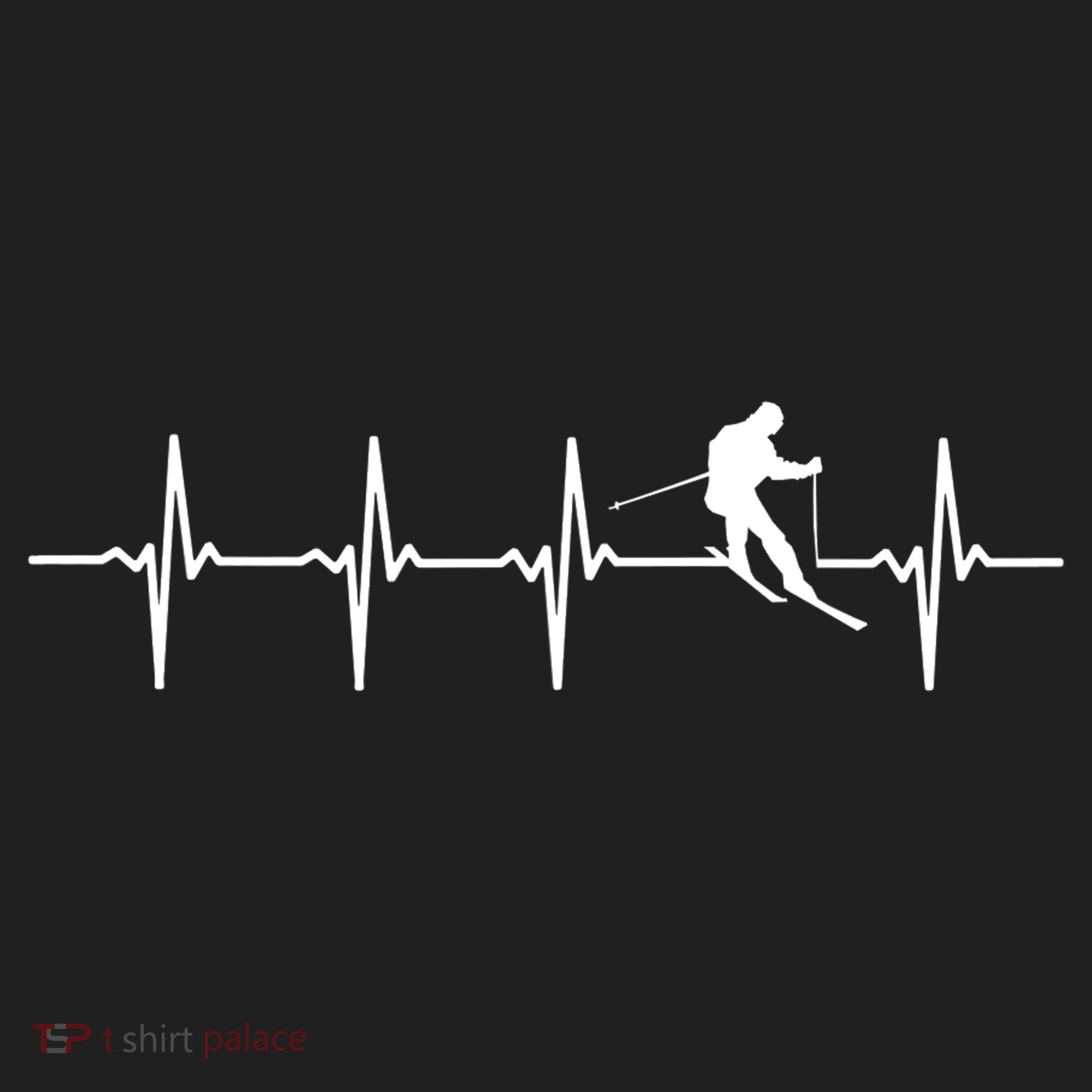 Skiing Ski Heartbeat TShirt Gift For Skiers Hat
