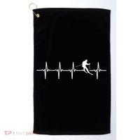 Skiing Ski Heartbeat TShirt Gift For Skiers Golf Towel thumb 0