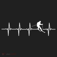 Skiing Ski Heartbeat TShirt Gift For Skiers Golf Towel thumb 3