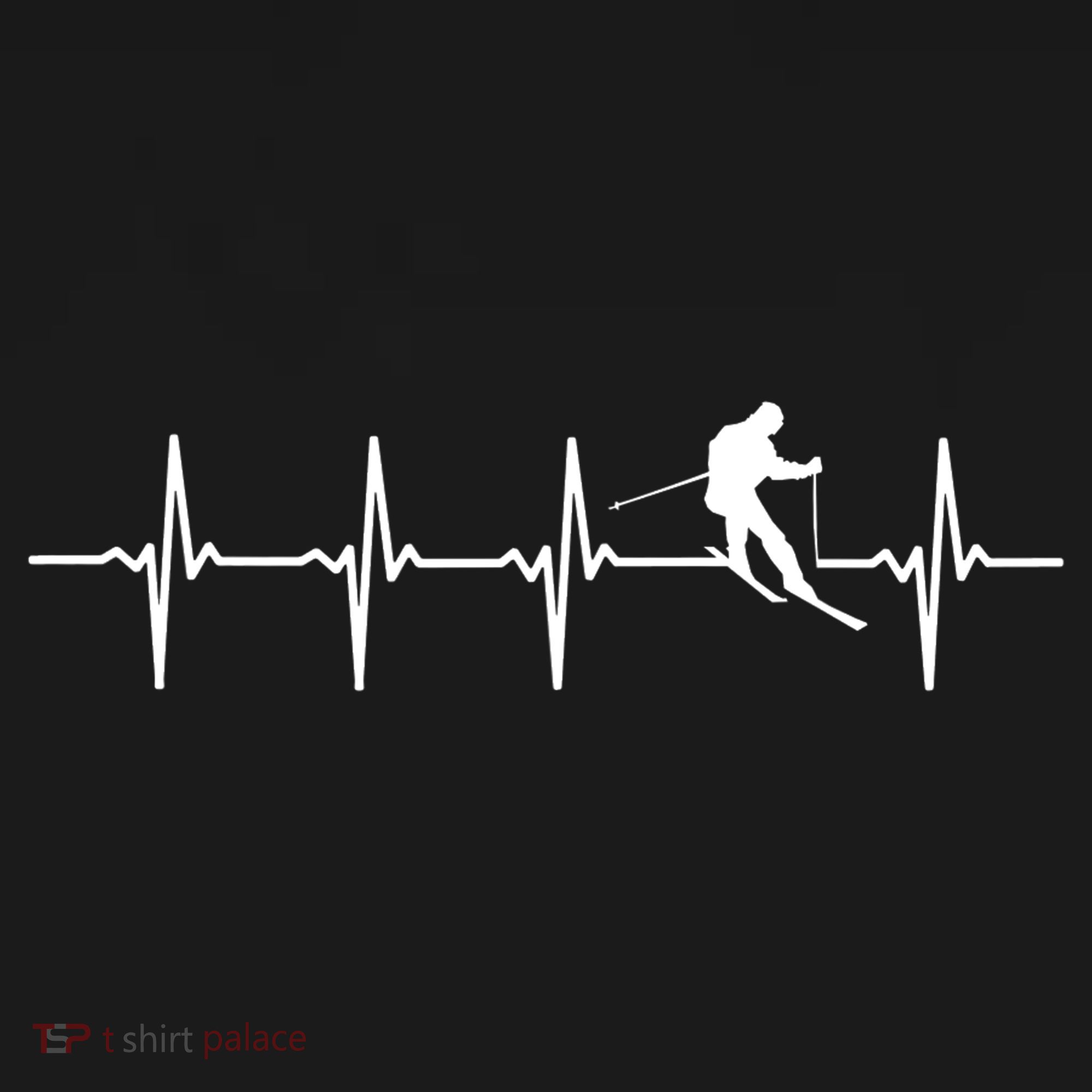Skiing Ski Heartbeat TShirt Gift For Skiers Women's T-Shirt