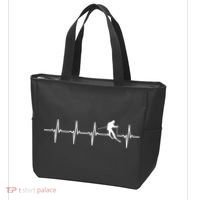 Skiing Ski Heartbeat TShirt Gift For Skiers Tote Bag thumb 3