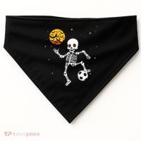 Soccer Skeleton Halloween Soccer Player Halloween USA-Made Doggie Bandana thumb 0