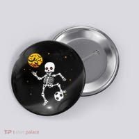 Soccer Skeleton Halloween Soccer Player Halloween Button thumb 0
