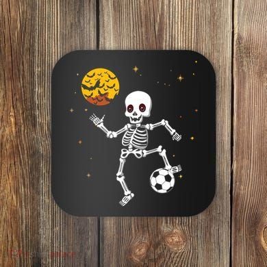 Soccer Skeleton Halloween Soccer Player Halloween Coaster