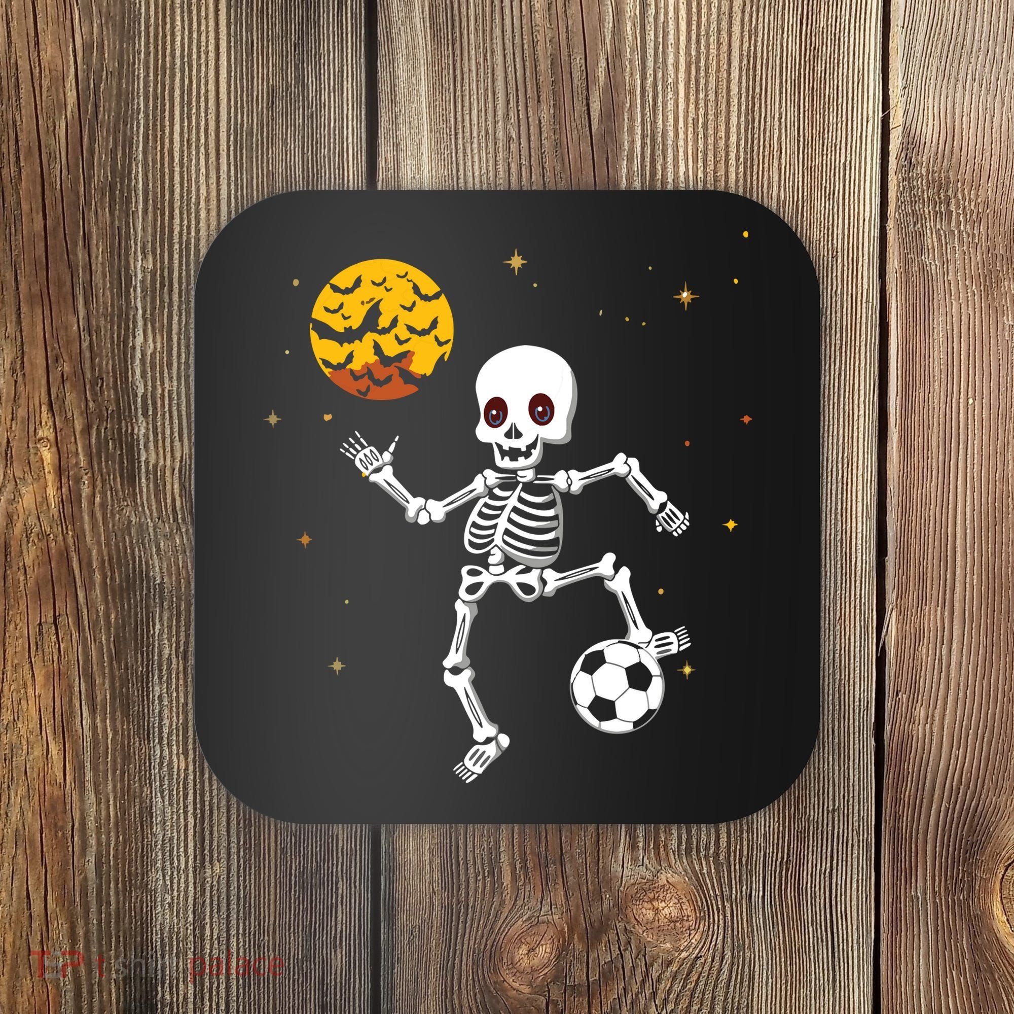 Soccer Skeleton Halloween Soccer Player Halloween Coaster