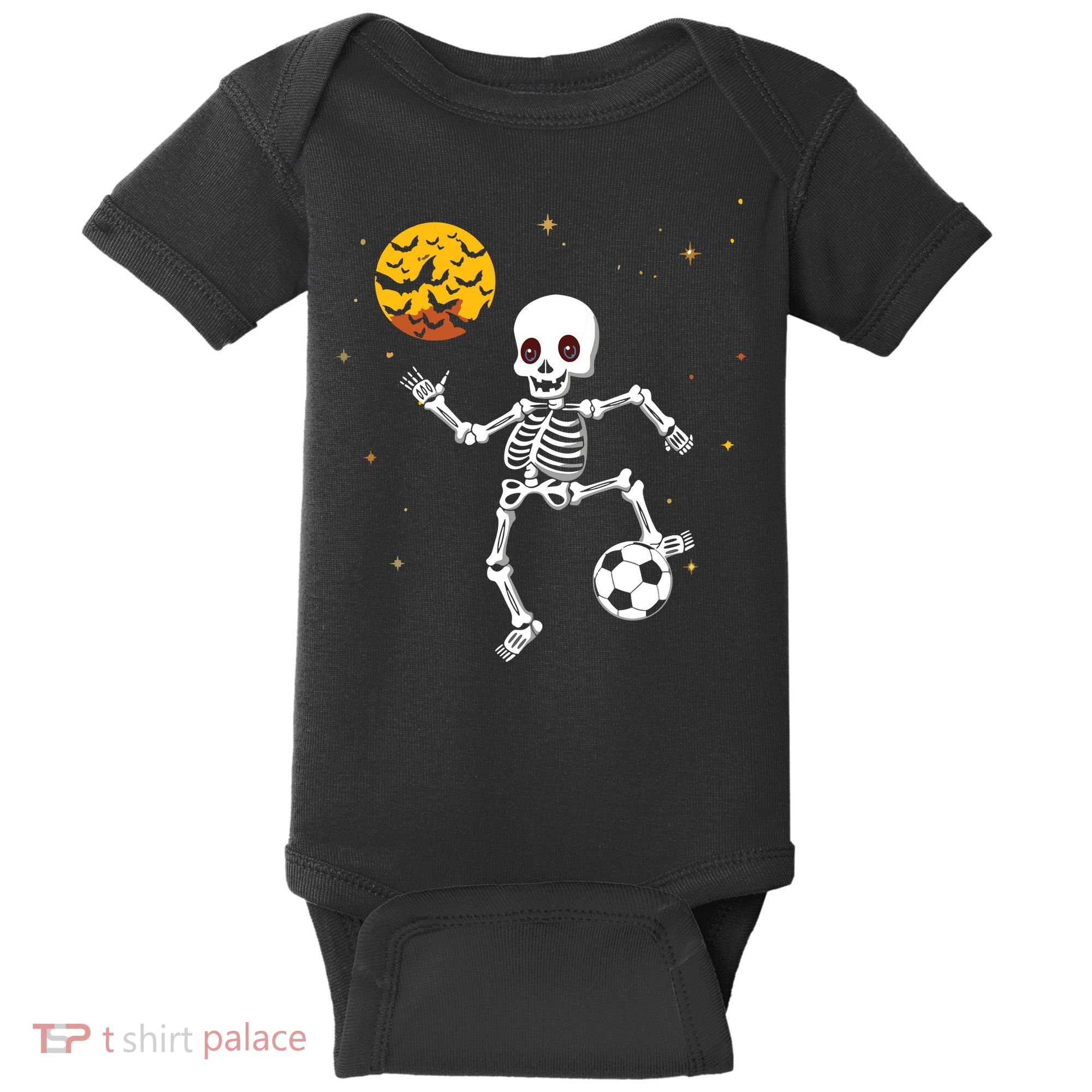 Soccer Skeleton Halloween Soccer Player Halloween Baby Bodysuit