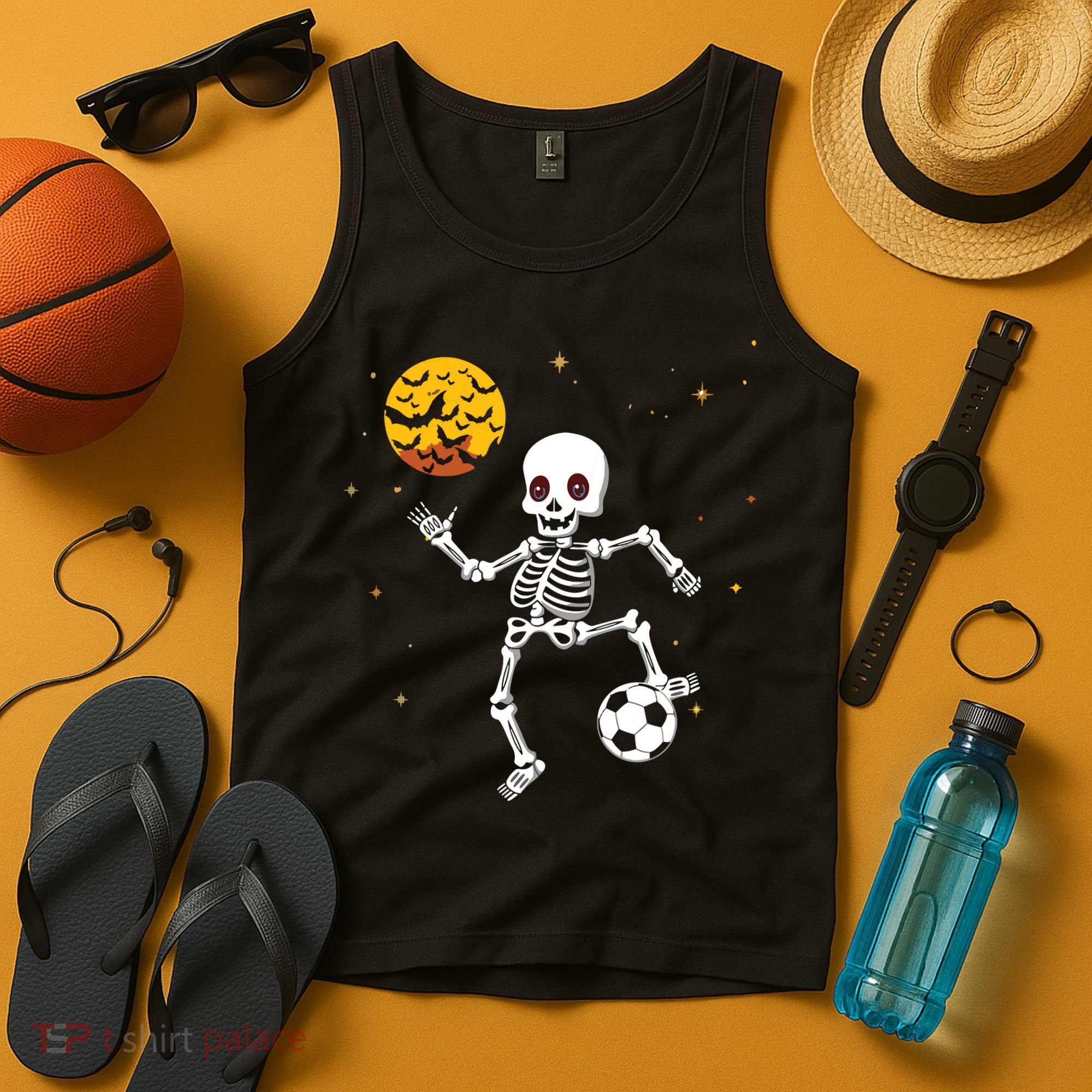Soccer Skeleton Halloween Soccer Player Halloween Tank Top