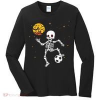 Soccer Skeleton Halloween Soccer Player Halloween Women's Long Sleeve Shirt thumb 0