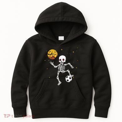 Soccer Skeleton Halloween Soccer Player Halloween Kids Hoodie