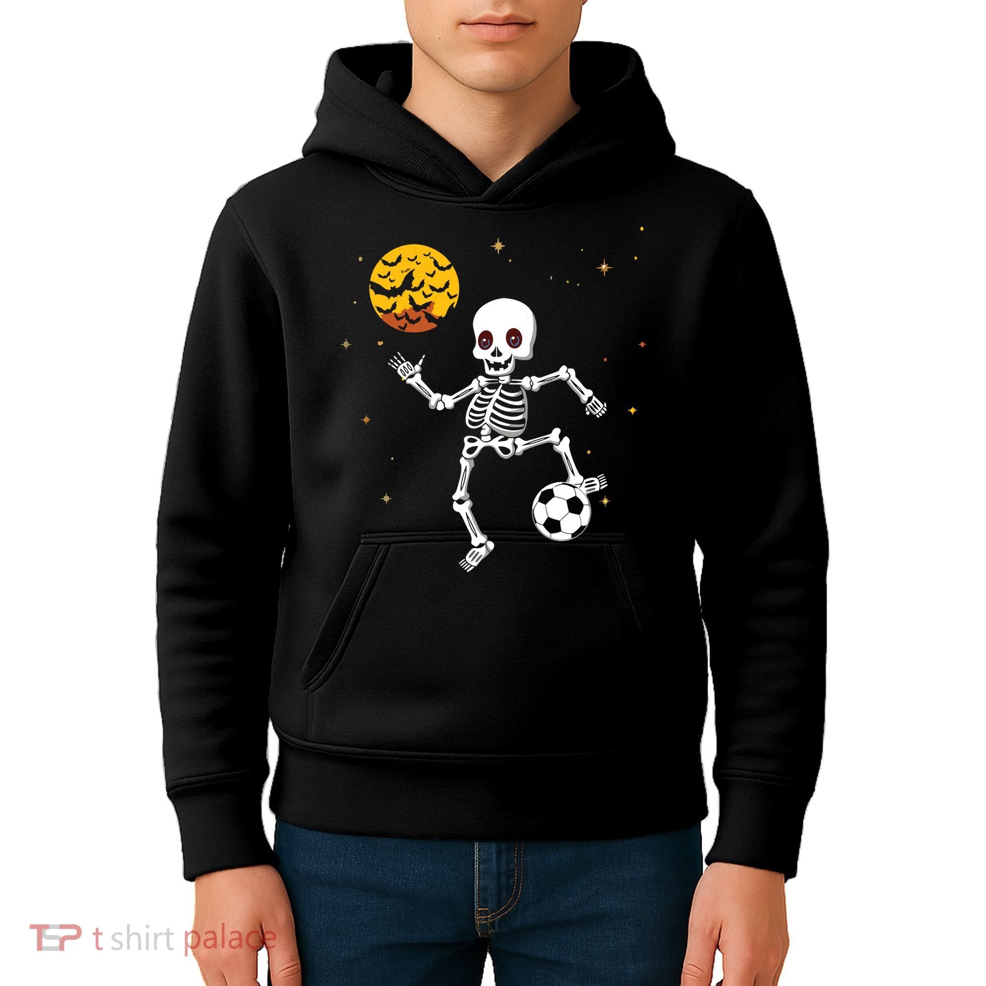 Soccer Skeleton Halloween Soccer Player Halloween Kids Hoodie