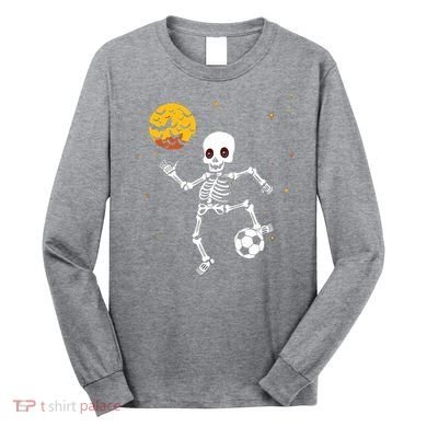 Soccer Skeleton Halloween Soccer Player Halloween Long Sleeve Shirt