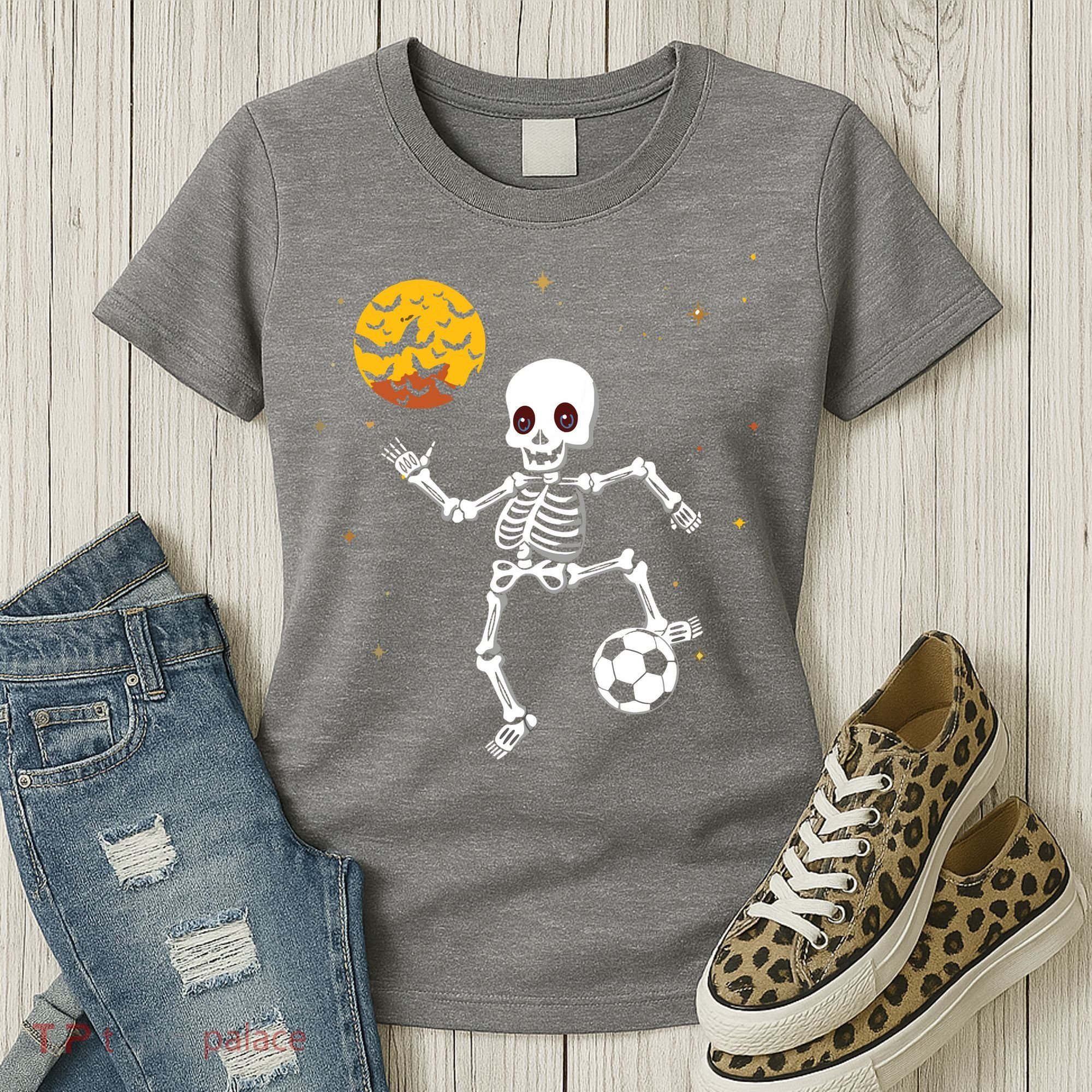 Soccer Skeleton Halloween Soccer Player Halloween Women's T-Shirt